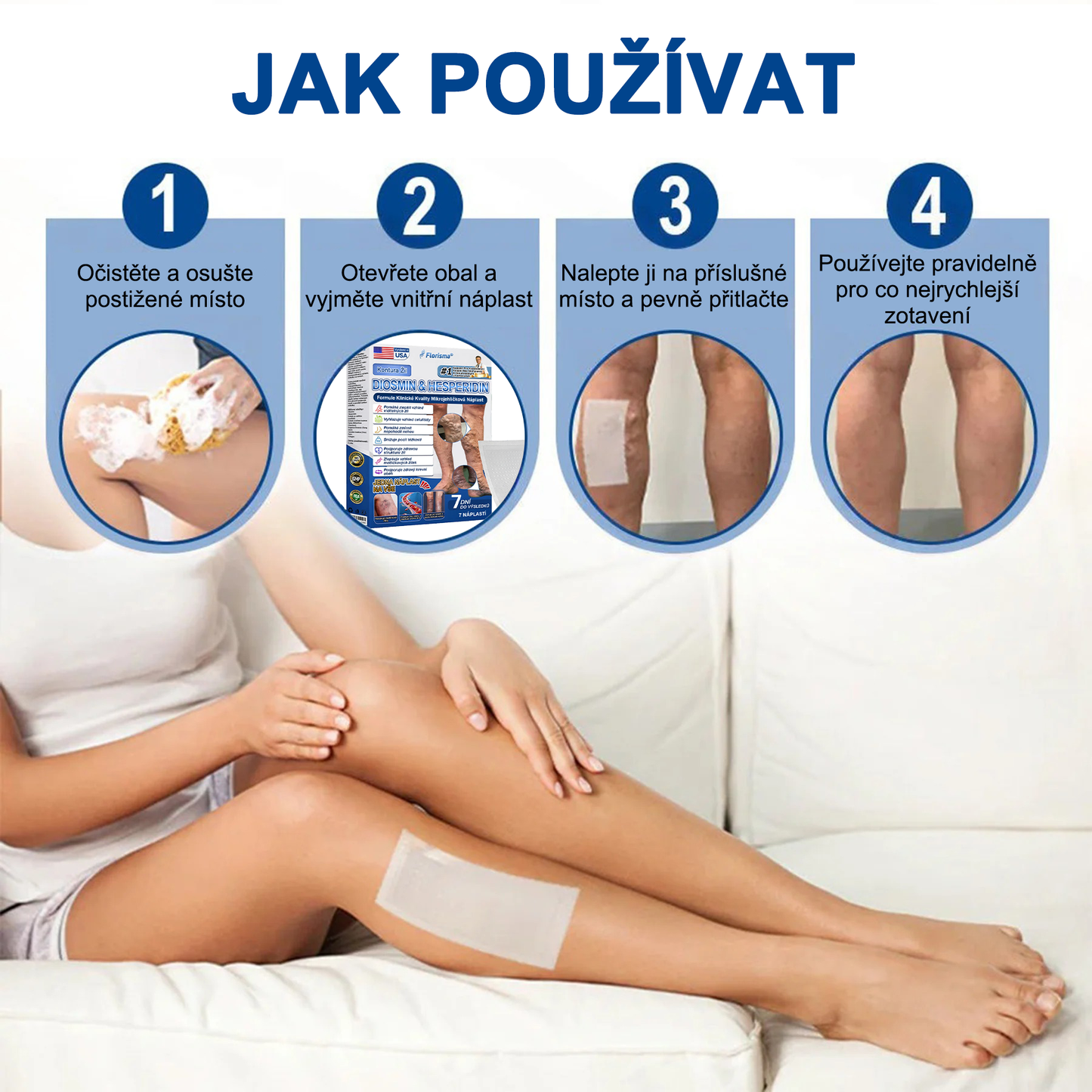 ✅FLORISMA® Klinická mikrojehličková náplast s diosminem a hesperidinem🌿 – zaměřená na křečové a metličkové žilky, pomáhá zmírnit pocit těžkých a unavených nohou