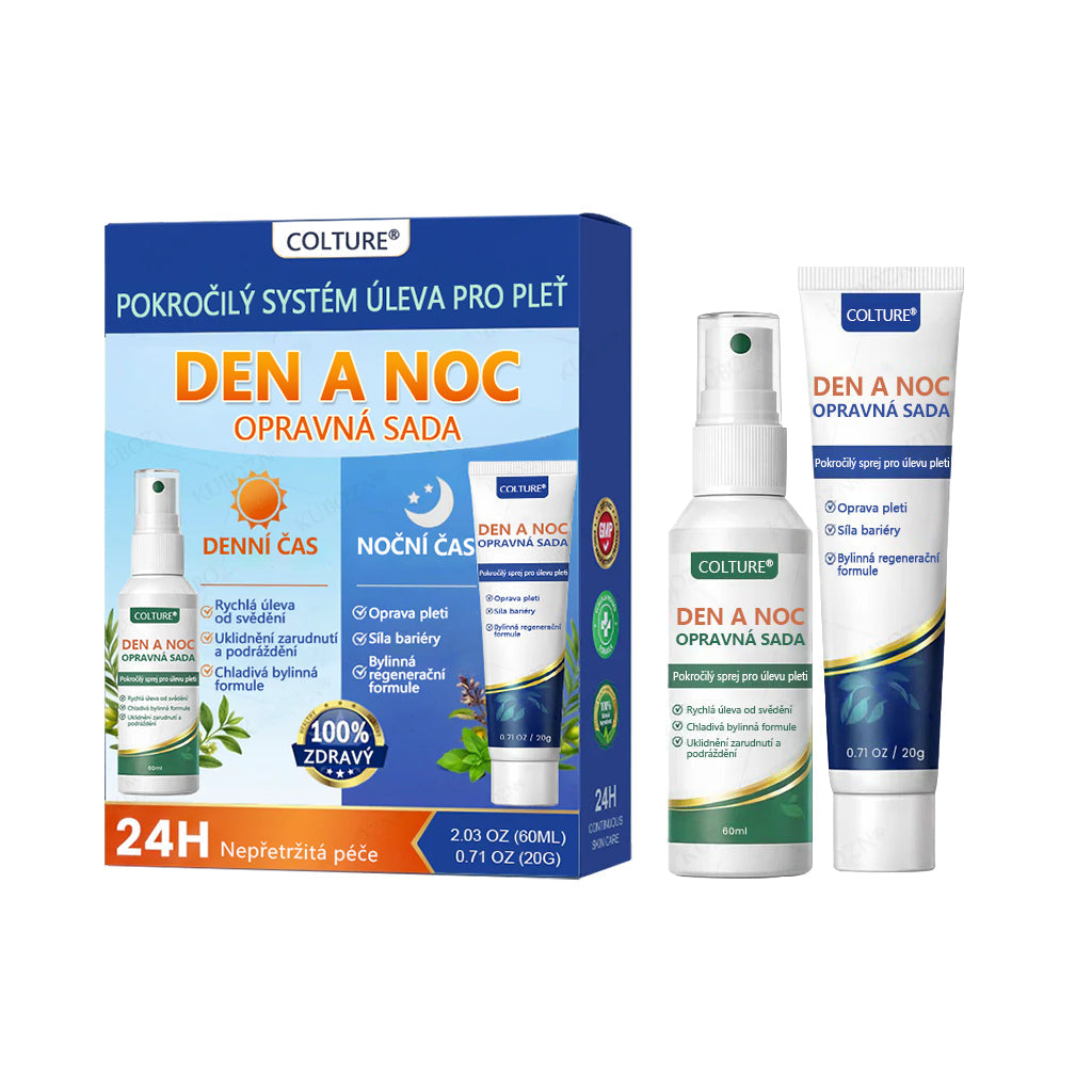 COLTURE® Systém pro denní a noční péči o ekzémy – dvojbalení bez steroidů pro úlevu od intenzivního svědění, zarudnutí a porušené pokožky (akční nabídka)