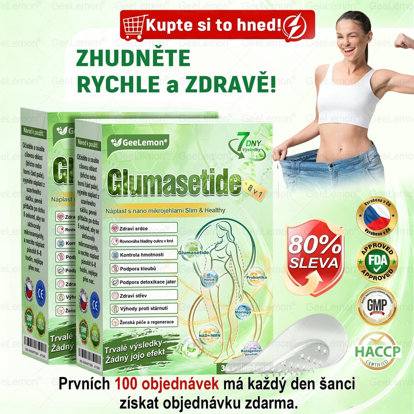 🔥Doporučeno Fakultní nemocnicí Motol · 👩‍⚕️ Oficiální prodejna BENU | 🎁 𝐆𝐞𝑒𝑙𝑒𝐦𝐨𝐧® Glum𝐚𝐬𝐞tide 8 v 1 – Zeštíhlující nano mikrojihlový náplast 🇨🇿 Jen 1× denně ✅ Viditelné změny za 7 dní – na obezitu, kardiovaskulární zdraví, diabetes a kloubní problémy