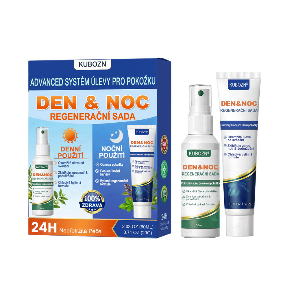 ⭐KUBOZN® Denní a noční regenerační systém pro psoriázu – 100% bez steroidů, dvojité řešení pro úlevu od plaků, šupinatění a svědění