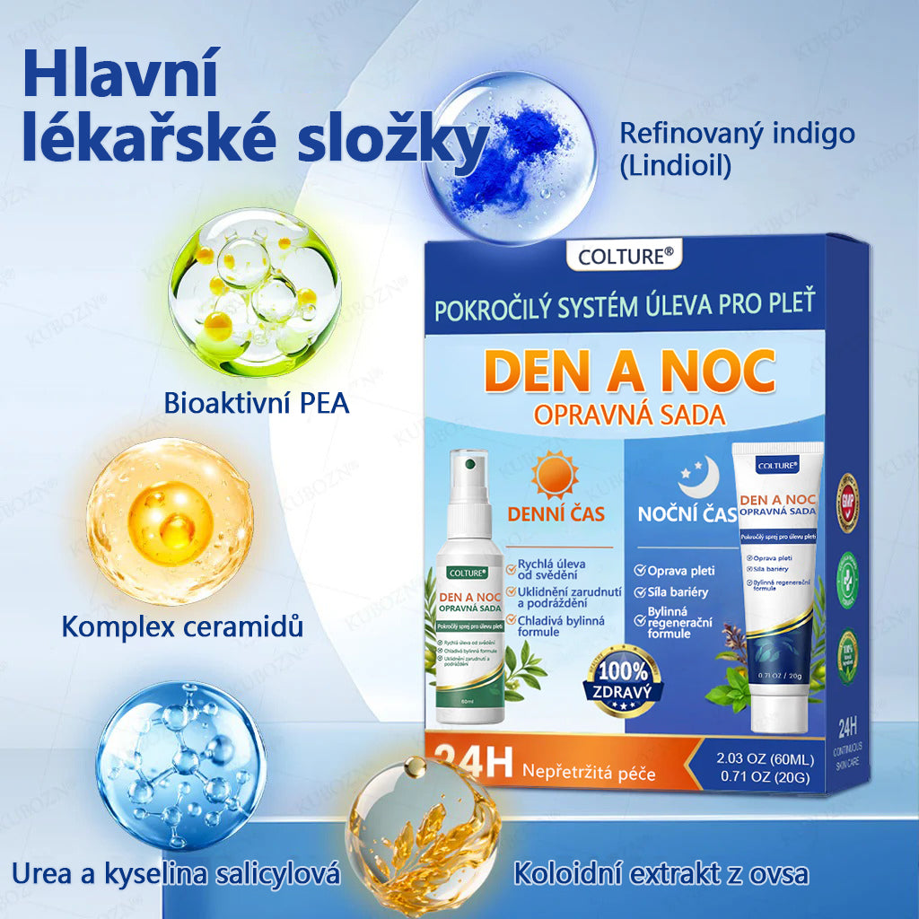 COLTURE® Systém pro denní a noční péči o ekzémy – dvojbalení bez steroidů pro úlevu od intenzivního svědění, zarudnutí a porušené pokožky (akční nabídka)
