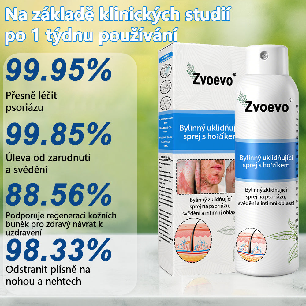 Zvoevo® Magnesium bylinný sprej ⚕️ Certifikace MHRA – úleva při psoriáze, ekzému, intimních bakteriálních infekcích, akné a tmavých skvrnách