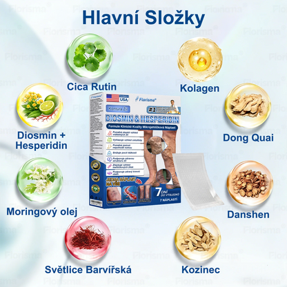 ✅FLORISMA® Klinická mikrojehličková náplast s diosminem a hesperidinem🌿 – zaměřená na křečové a metličkové žilky, pomáhá zmírnit pocit těžkých a unavených nohou